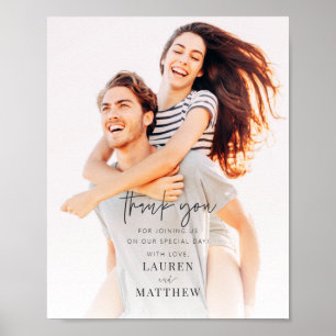 Poster Remerciement de mariage chic minimaliste simple mo