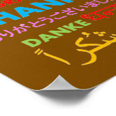 Poster Remerciement multilingue coloré (Coin)