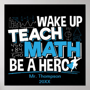 Poster Remerciement pour professeur de maths - Enseigner,
