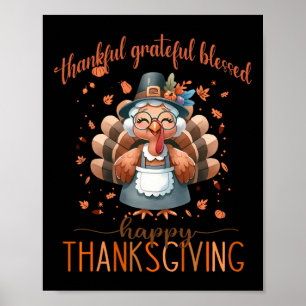 Poster Remerciements à la Turquie béni Heureux Thanksgivi