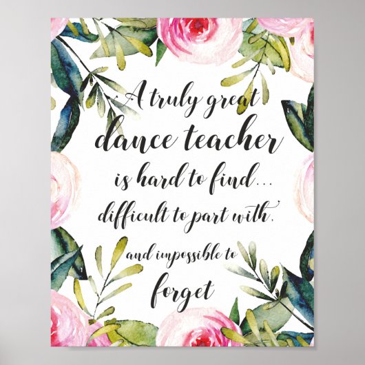 Poster Remerciements à l'enseignant de danse pour l'ensei (Devant)