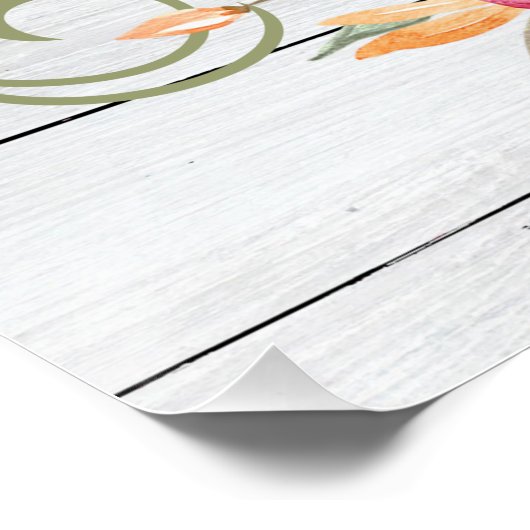 Poster Remerciements | Aquarelle Citrouille automne autom (Coin)