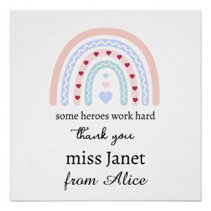 Poster Remerciements aux enseignants - Cadeau pour le mei