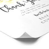 Poster Remerciements de deuil botanique floral à l'aquare (Coin)