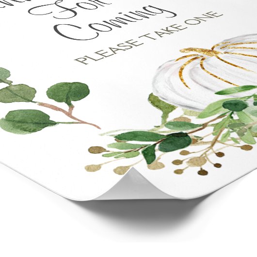 Poster Remerciements de mariage de citrouille pour votre  (Coin)