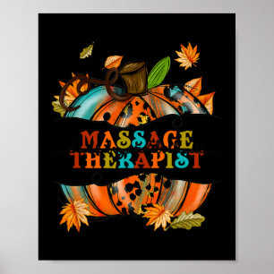 Poster Remerciements Grateful Massage Thérapist Citrouill