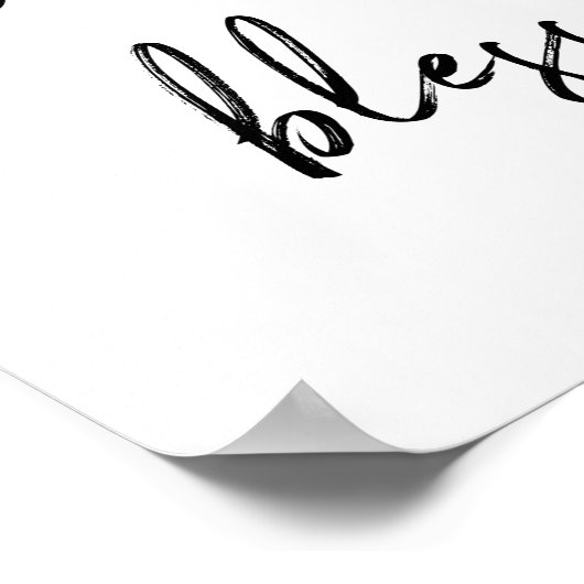 Poster Remerciements Heureux Bénis | Script manuscrit (Coin)