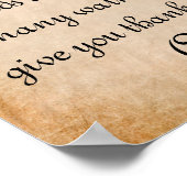 Poster Remerciements Prière du repas (Coin)