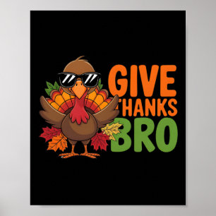 Poster Remercier Bro Cute Turkey Toddler Thanksgiving H