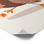 Poster remercier Thanksgiving turkey (Coin)