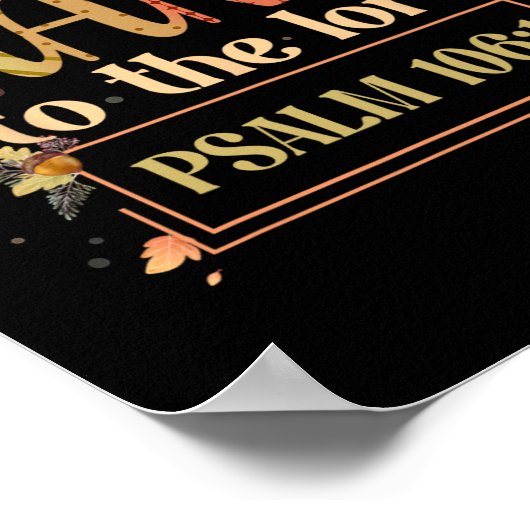 Poster Remerciez Le Seigneur Thanksgiving Bible Verse S (Coin)