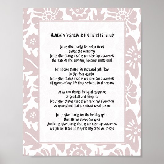 Poster Remercions Floral Boss Lady Prière (Devant)