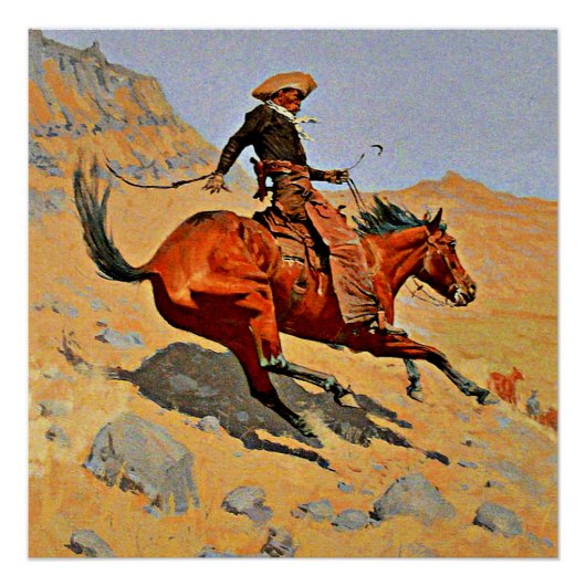 Poster Remington - Le Cowboy, (Devant)