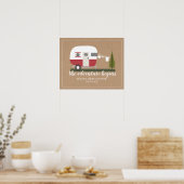 Poster Remorque aventure Camper Baby shower neutre (Cuisine)