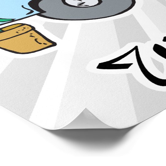 Poster remorque parc déchets avec classe (Coin)