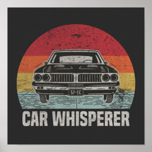 Poster Remorque Whisperer De Voiture Retro Cadeau Pour La