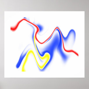 Poster Remous 1 de jaune de rouge bleu