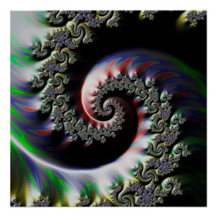 Poster Remous humide frais de fractale de peinture de