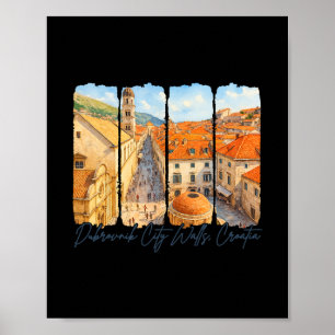Poster Remparts de la ville de Dubrovnik Croatie Voyage C