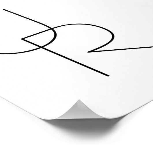 Poster Remplacement des initiales | Noir en blanc (Coin)