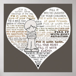 Poster Remplir votre Brown de coeur foncé