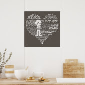 Poster Remplissez vos lettres du coeur blanc/Brown foncé (Cuisine)