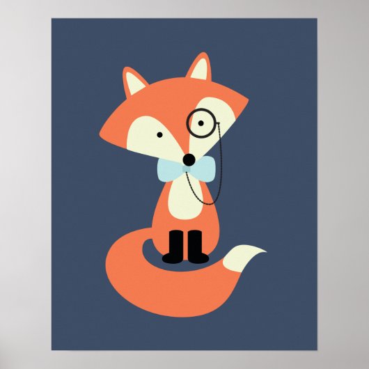 Poster Ren roux hipster monocle (Devant)