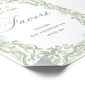 Poster Renaissance Ornate Sage Green Faveurs Mariage (Coin)