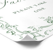 Poster Renaissance Ornate Sage Green Faveurs Mariage (Coin)