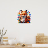 Poster Renard à fleurs (Cuisine)