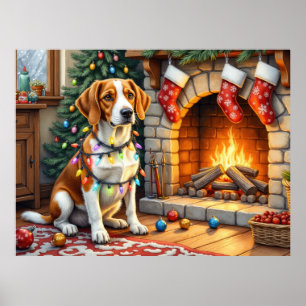 Poster Renard américain anglais Lumières de Noël