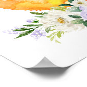 Poster Renard, Animaux de la Forêt, Bohème, Fleurs Violet (Coin)