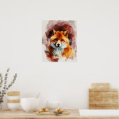 Poster renard aquarelle (Cuisine)