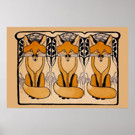 Poster Renard Art nouveau (Devant)