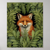 Poster Renard Art nouveau dans la forêt (Devant)