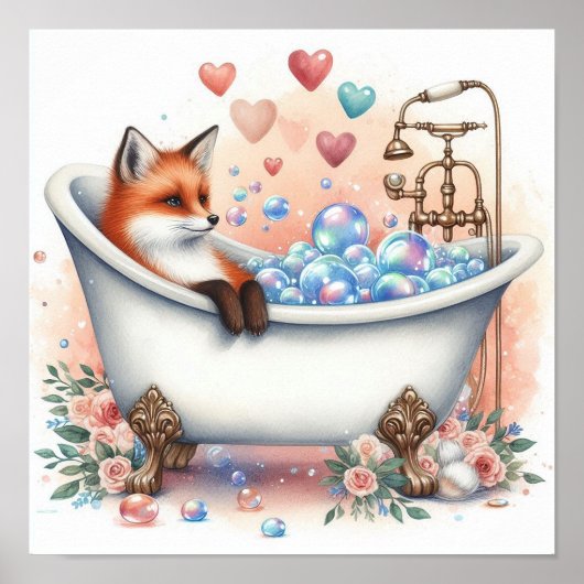 Poster Renard au bain moussant (Devant)