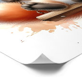 Poster Renard bébé adorable sur une pépinière d'aquarelle (Coin)