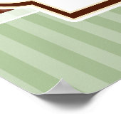 Poster Renard boisé; Orange, Sage, Baby shower Brown (Coin)