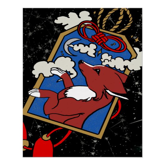 Poster renard chanceux (Devant)