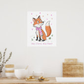Poster Renard Cheeky Rose Woodland - Jouer animal Doodle (Cuisine)