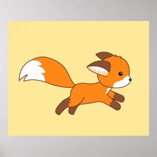 Poster Renard coureur mignon (Devant)