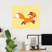 Poster Renard coureur mignon (Bureau à domicile)