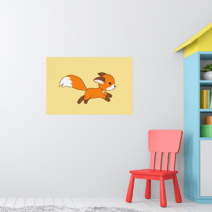 Poster Renard coureur mignon