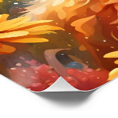 Poster Renard dans la prairie (Coin)