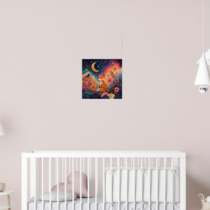 Poster Renard dans le jardin étoilé