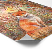 Poster Renard dans les bois d'automne (Coin)