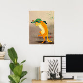 Poster Renard dansant Ohara Koson 1910 (Bureau à domicile)