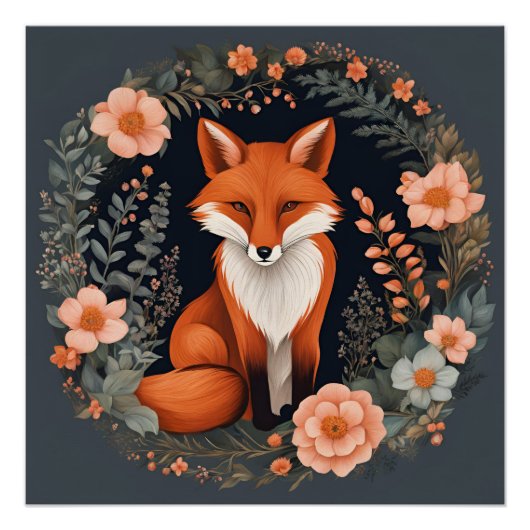 Poster Renard de Cottagecore (Devant)