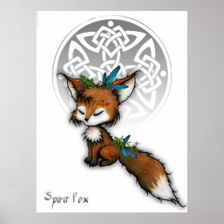 Poster Renard de l'esprit celtique