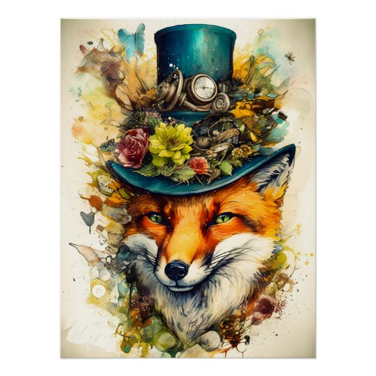Poster Renard de Steampunk (Devant)